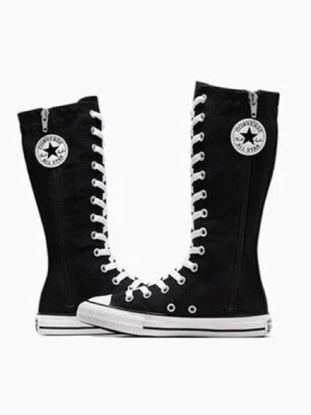 Converse XX Hi Black & White Classic Lace-Up Knee-High Chuck Taylors